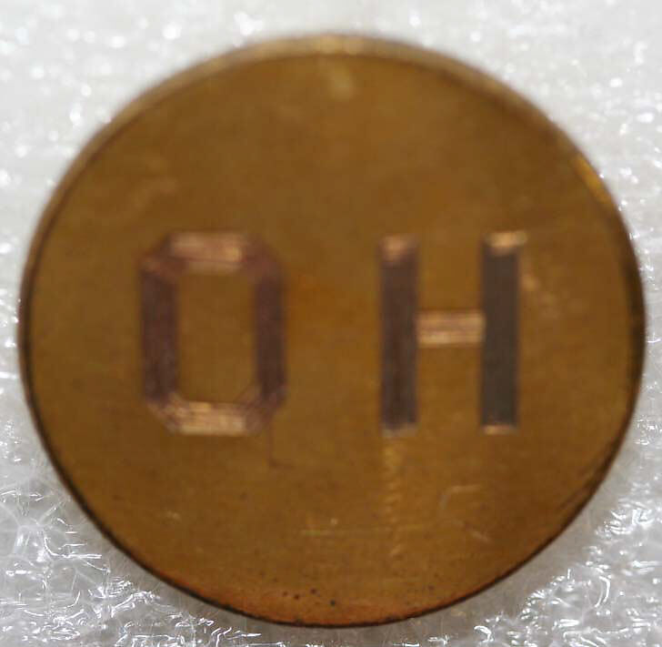 Button, metal, British