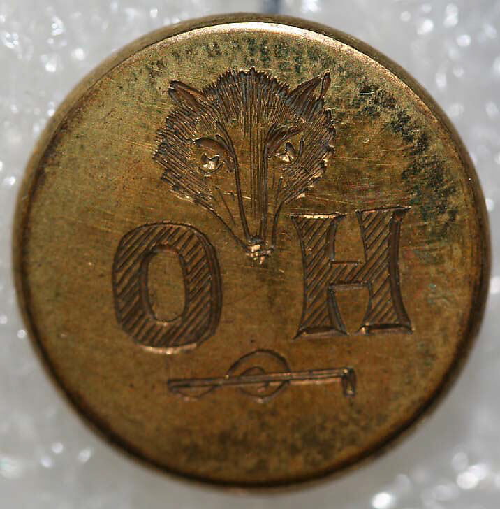 Button, metal, British