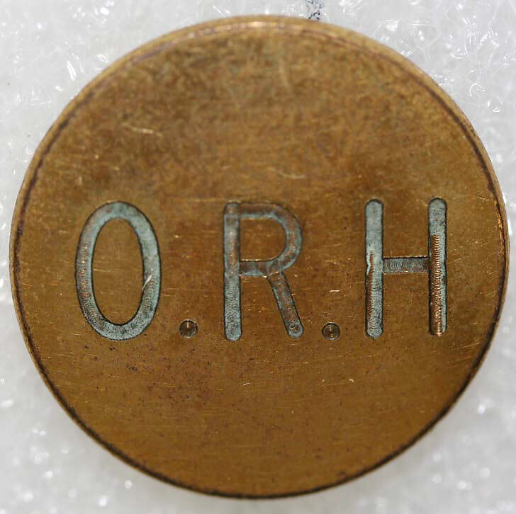 Button, metal, British