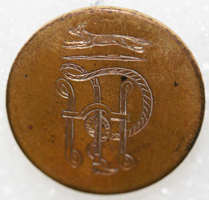 Button, metal, British