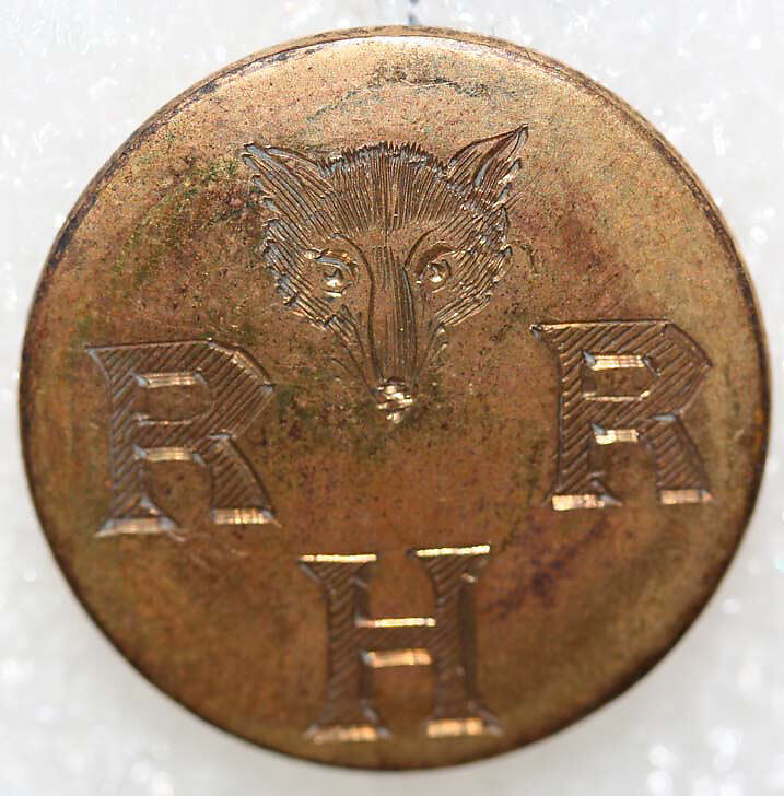 Button, metal, British