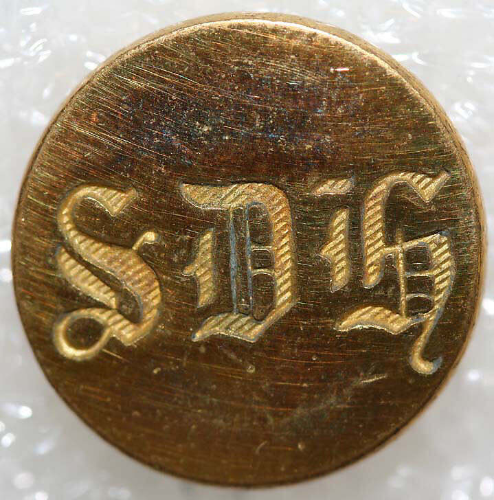 Button, metal, British