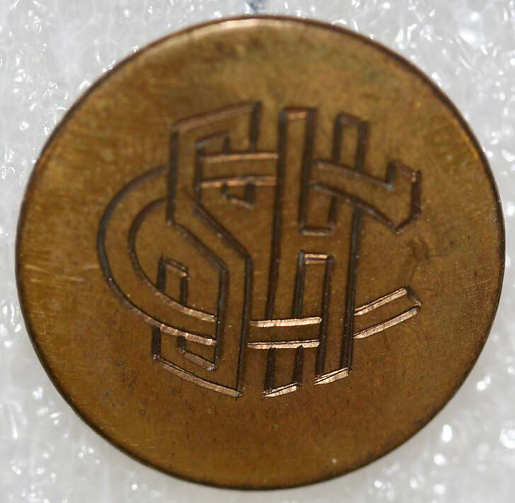 Button, metal, British