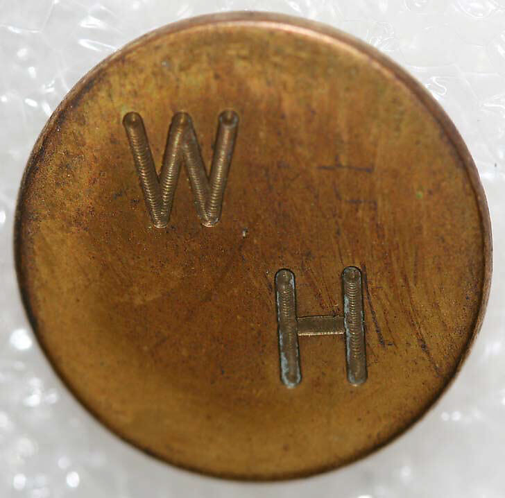 Button, metal, British