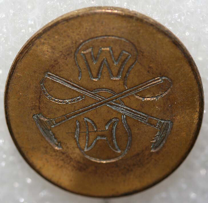 Button, metal, British