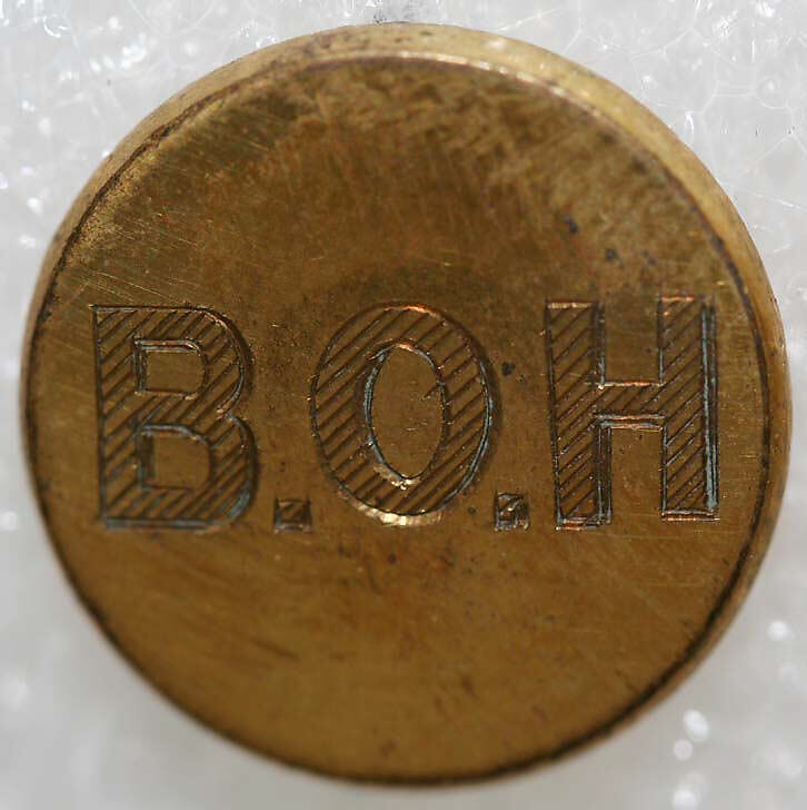 Button, metal, British