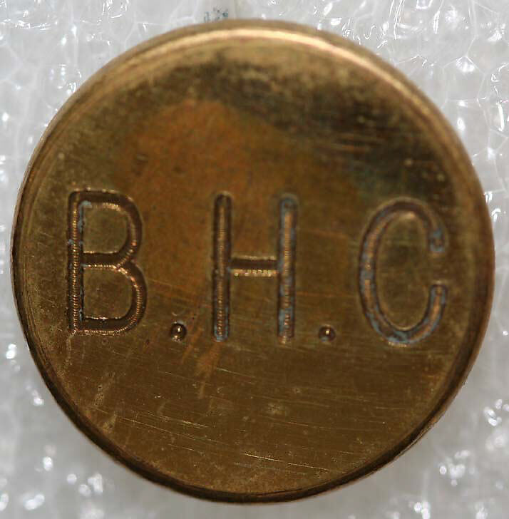 Button, metal, British