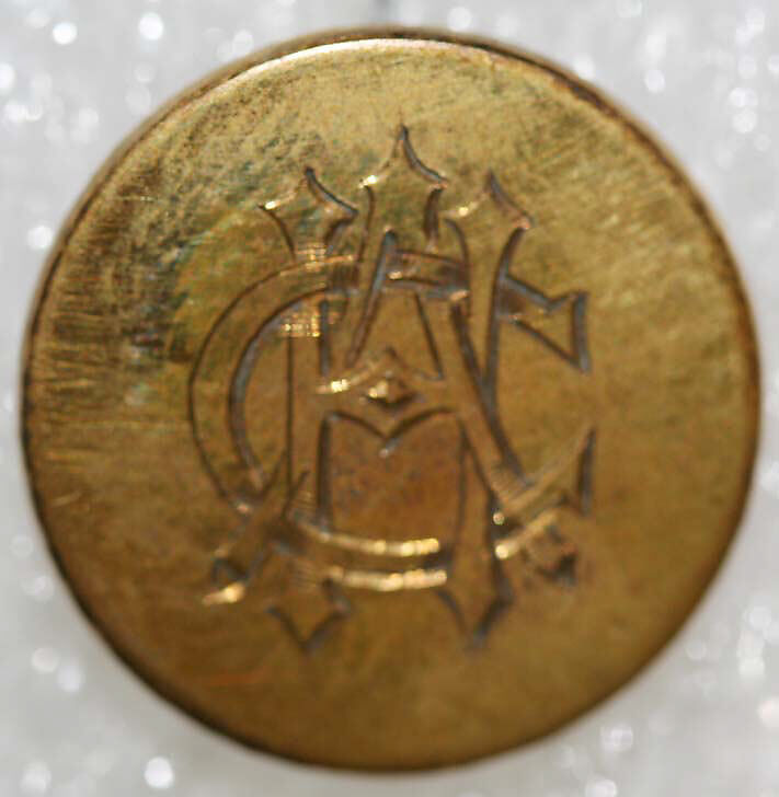 Button, metal, British