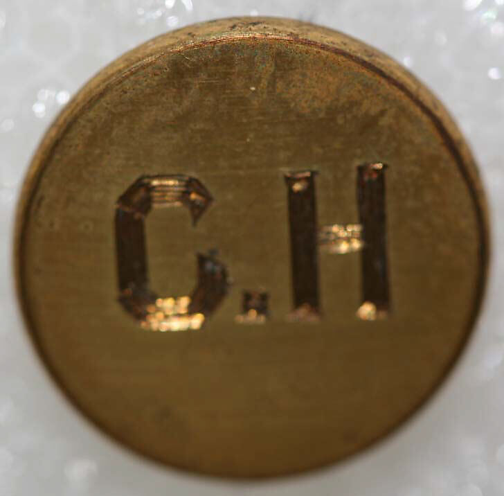 Button, metal, British