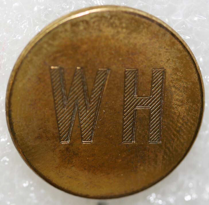 Button, metal, British