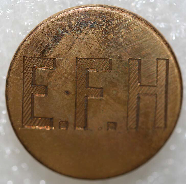 Button, metal, British