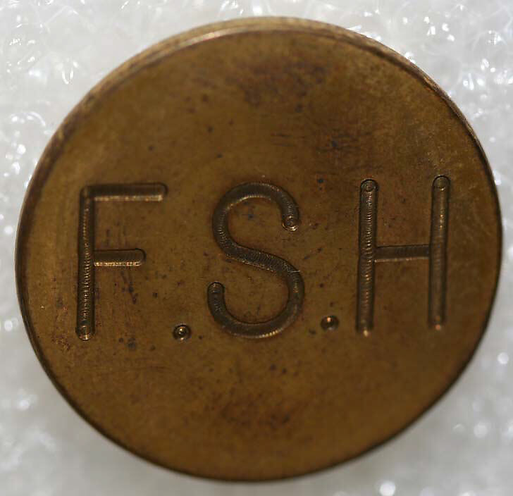 Button, metal, British