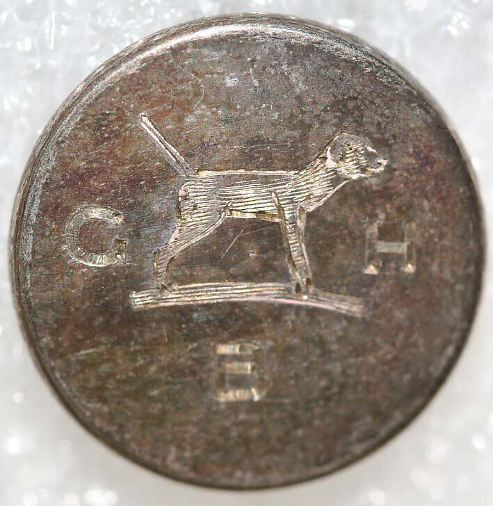 Button, metal, British