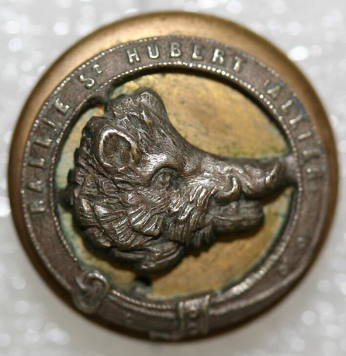 Button, metal, British