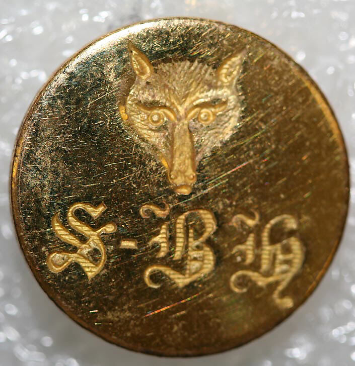 Button, metal, British