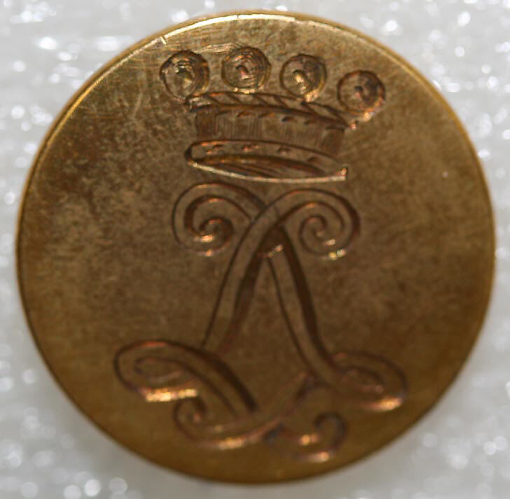 Button, metal, British