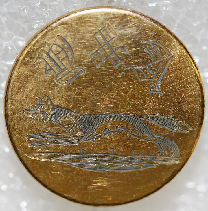 Button, metal, British