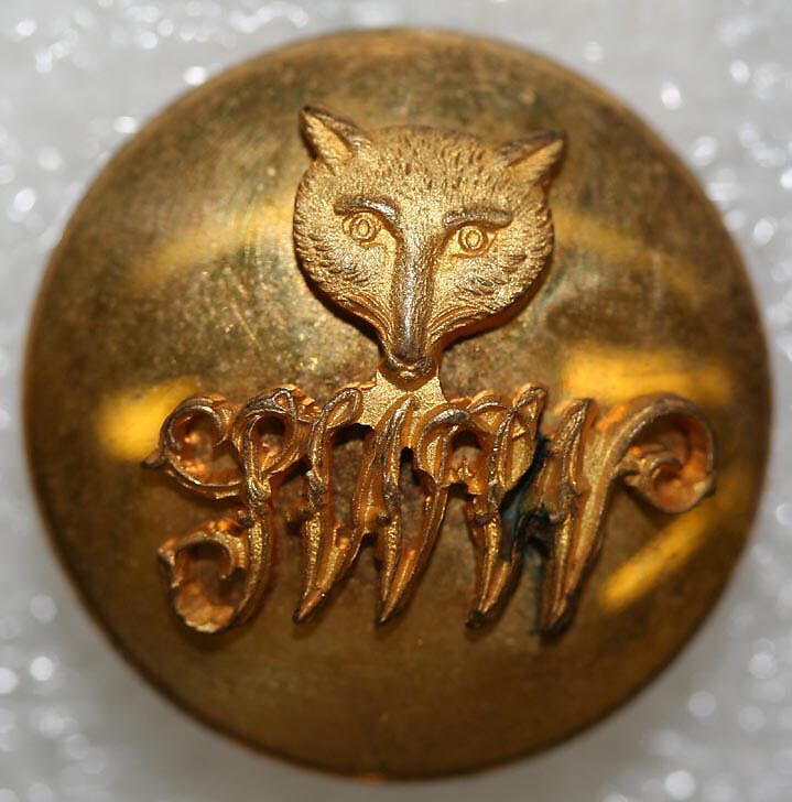 Button, metal, British