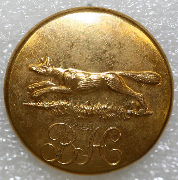 Button, metal, British