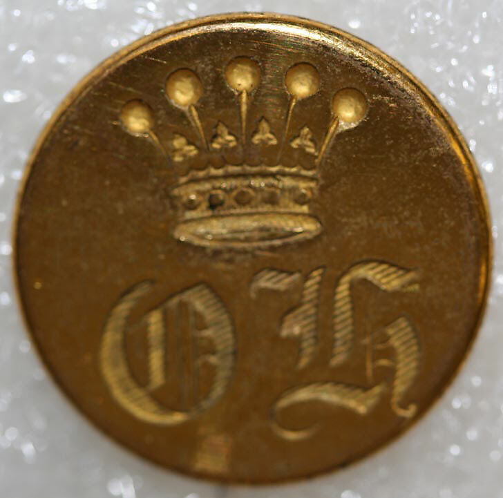 Button, metal, British