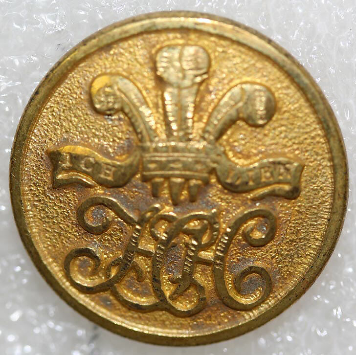 Button, metal, British