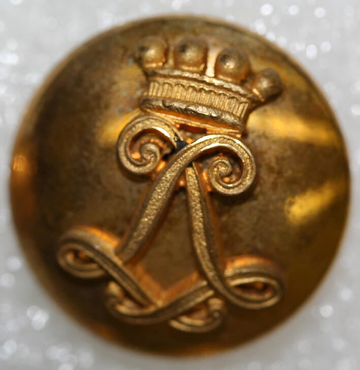 Button, metal, British