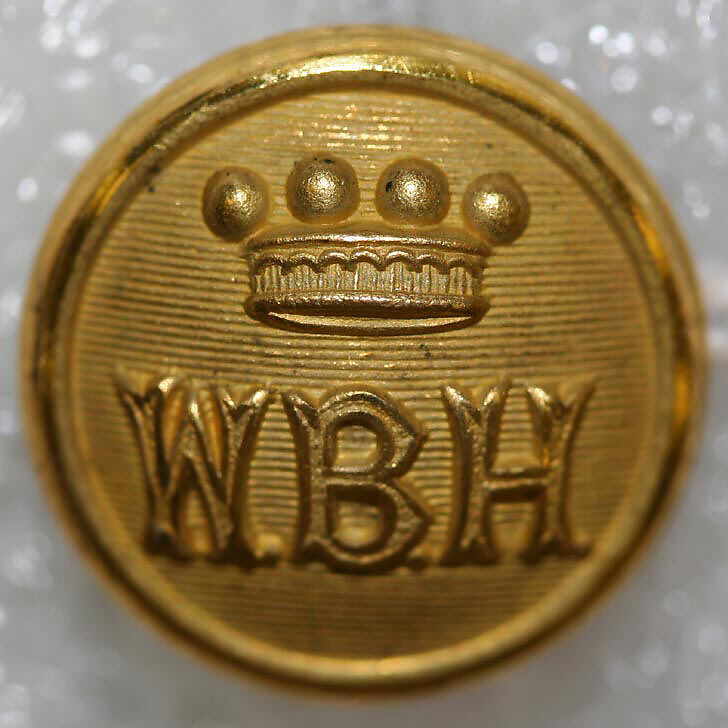 Button, metal, British