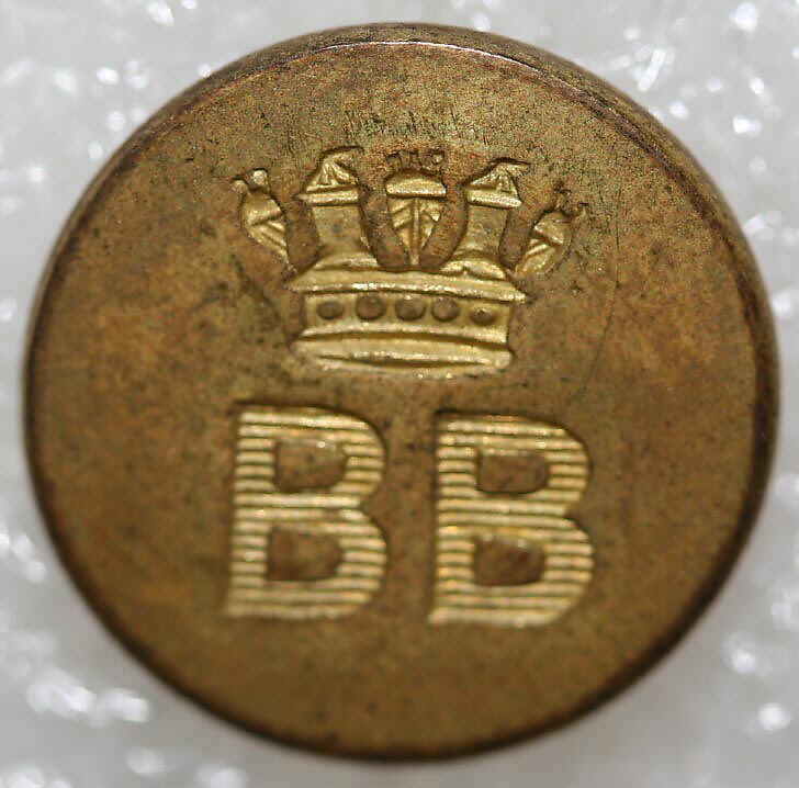 Button, metal, British