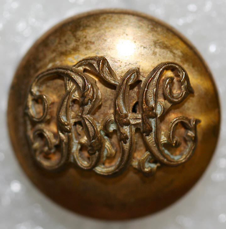 Button, metal, British