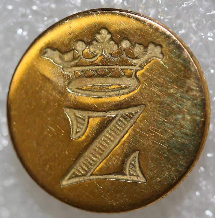 Button, metal, British