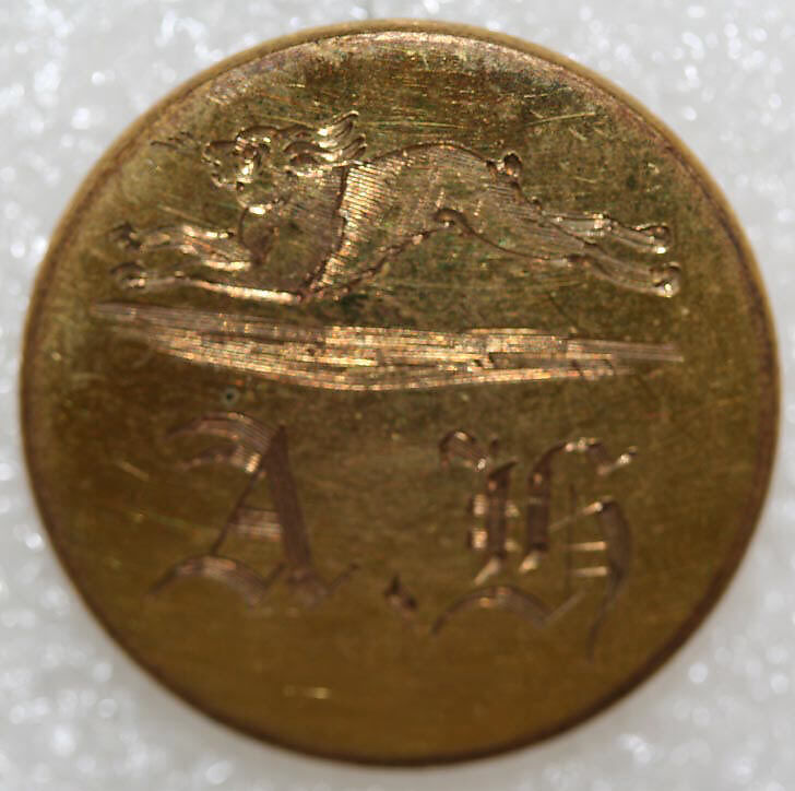 Button, metal, British