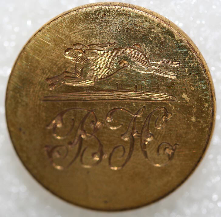 Button, metal, British