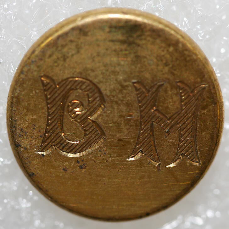 Button, metal, British