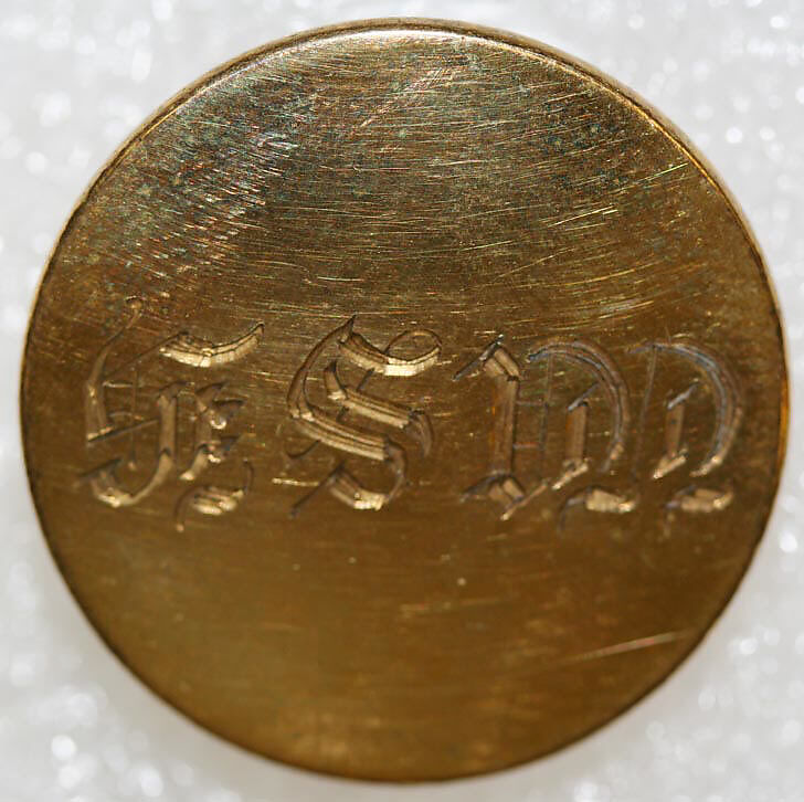 Button, metal, British