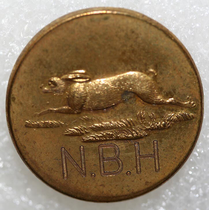 Button, metal, British