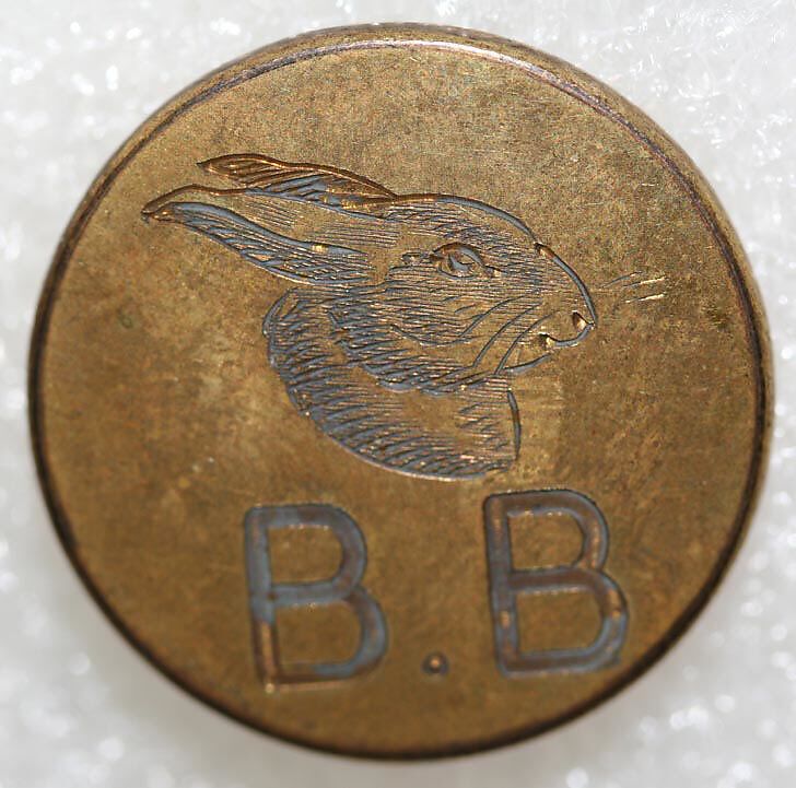 Button, metal, British