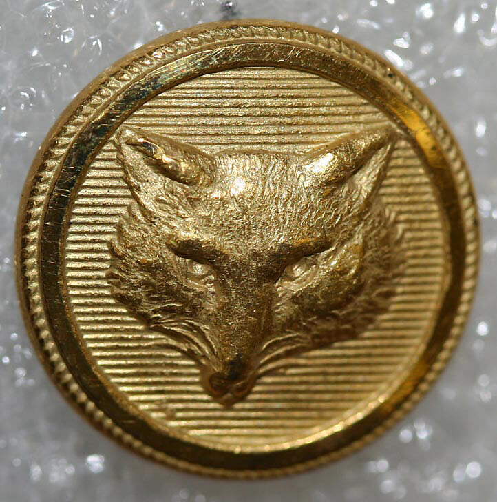 Button, metal, British