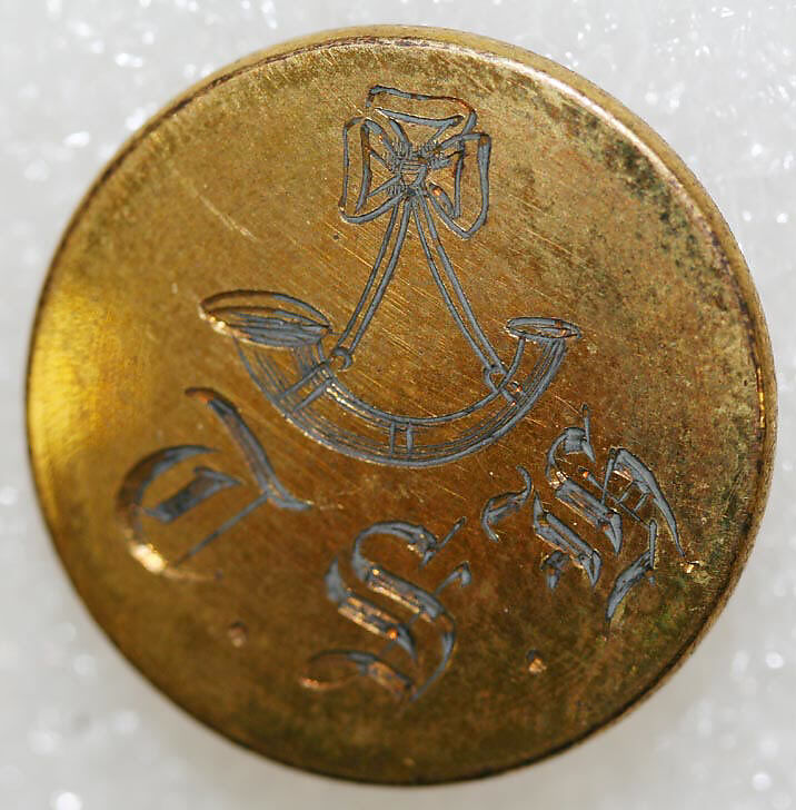 Button, metal, British