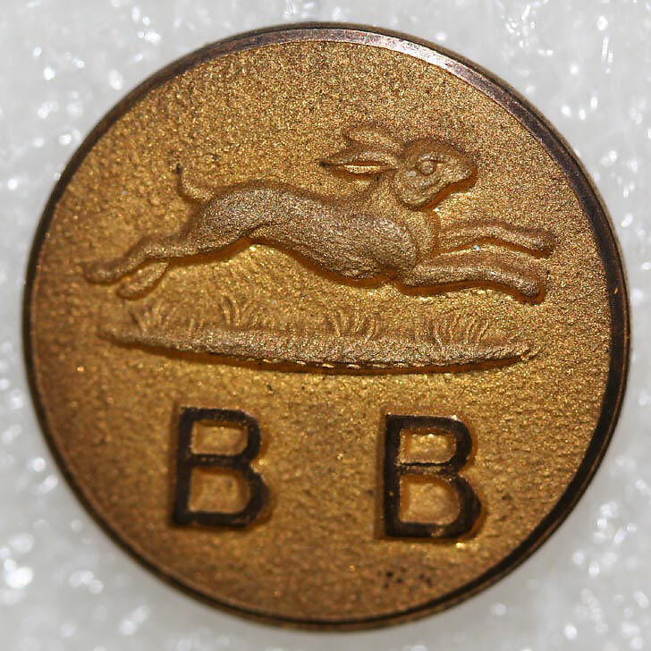 Button, metal, British