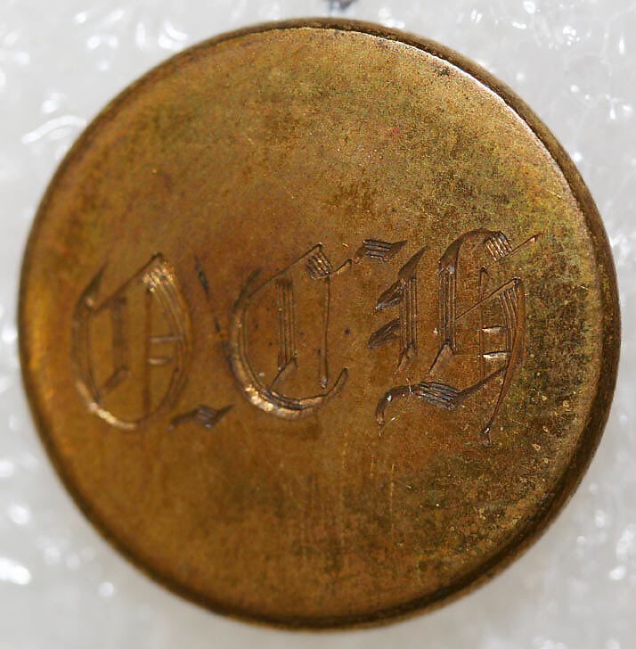 Button, metal, British