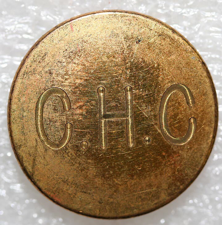 Button, metal, British