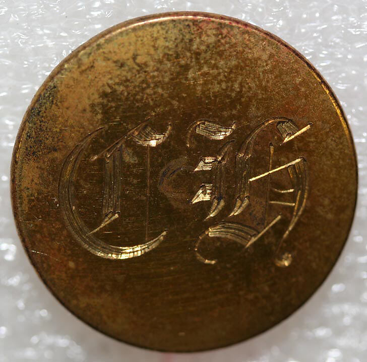 Button, metal, British