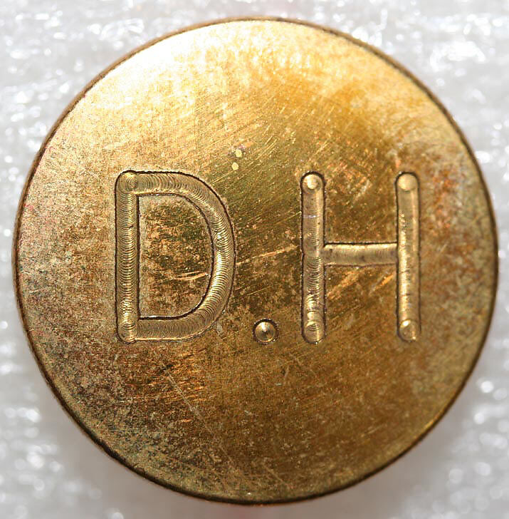 Button, metal, British