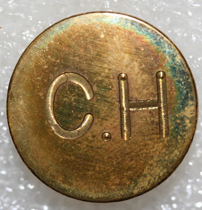 Button, metal, British