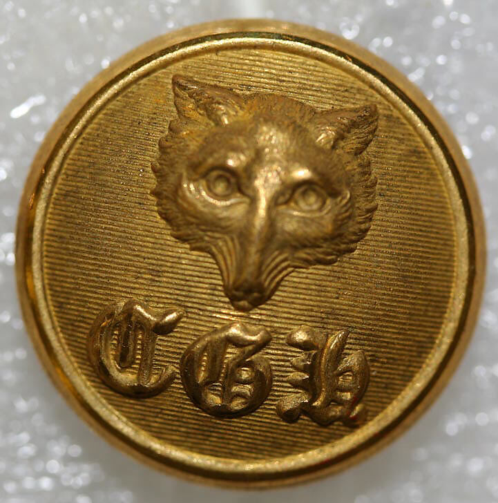 Button, metal, British