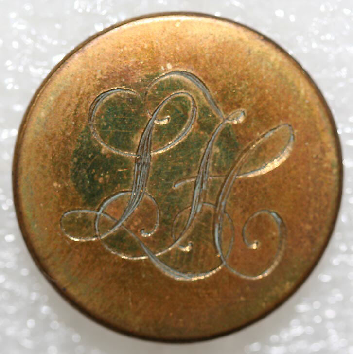 Button, metal, British