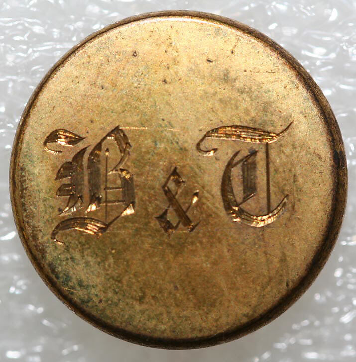 Button, metal, British