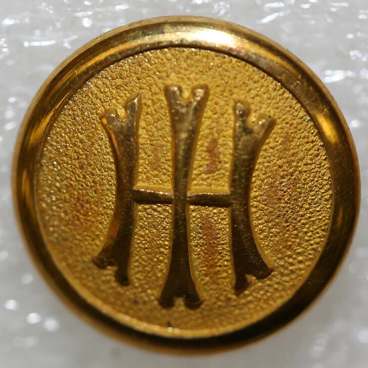 Button, metal, British