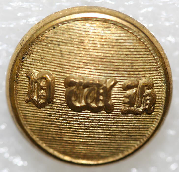 Button, metal, British