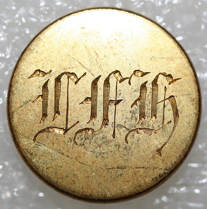 Button, metal, British